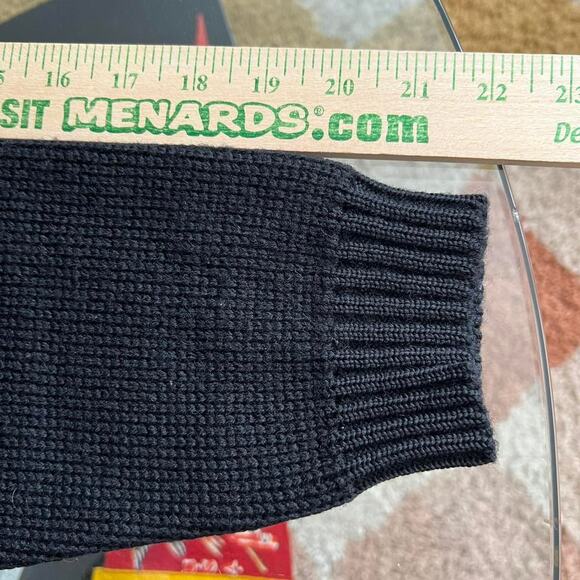 60s Marshall Field & Co Black Gold Crewneck Wool Sweater Size M - Picture 7 of 7